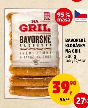 Bavorská klobása Na gril Penny