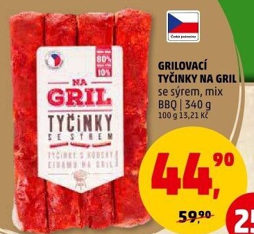 Grilovací tyčinky se sýrem Na gril Penny