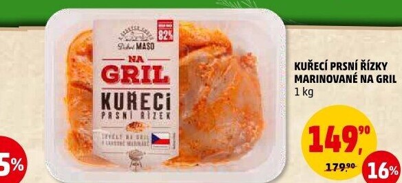Kuřecí prsní řízky marinované Na gril Penny