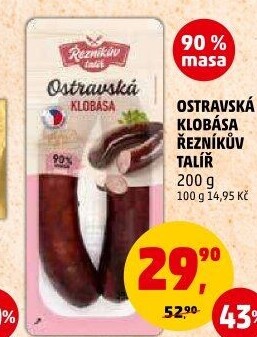 Ostravská klobása Řezníkův talíř