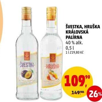 Pálenka švestka Královská palírna