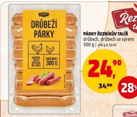 Párky drůbeží Řezníkův Talíř