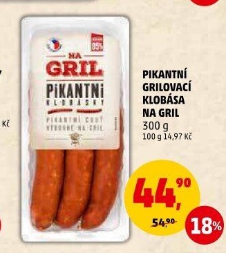 Pikantní klobása Na gril Penny
