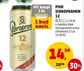 Pivo světlý ležák 12° Staropramen
