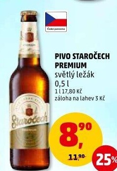 Pivo světlý ležák Premium Staročech