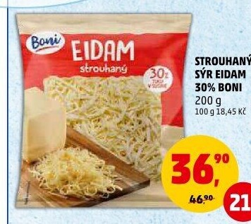 Sýr Eidam 30% strouhaný Boni