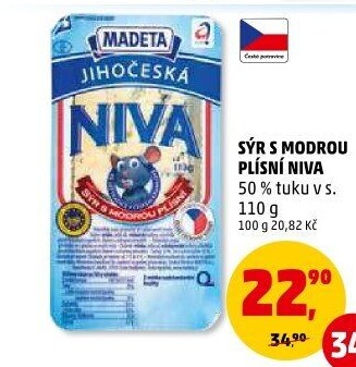 Sýr Niva Jihočeská 50% Madeta