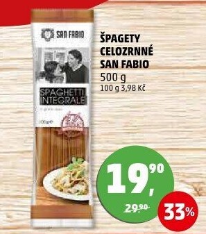 Těstoviny celozrnné San Fabio