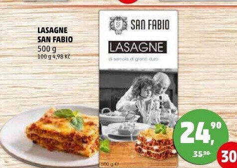 Těstoviny Lasagne San Fabio