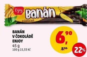 Tyčinka Banány v čokoládě Enjoy