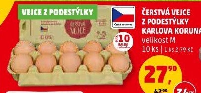 Vejce z podestýlky M Karlova Koruna
