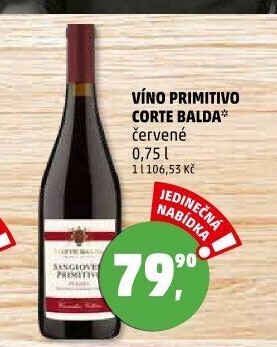 Víno Sangiovese Primitivo Corte Balda