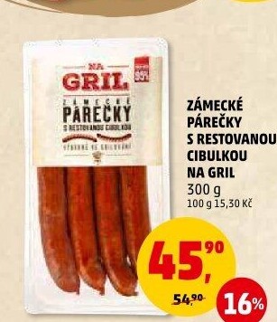 Zámecké párečky s restovanou cibulkou Na gril Penny