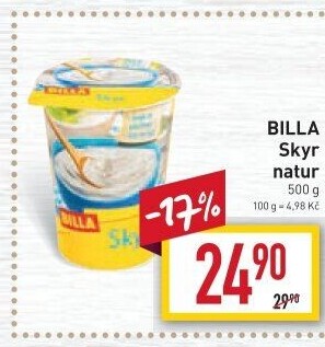 Dezert zakysaný bílý Skyr Billa