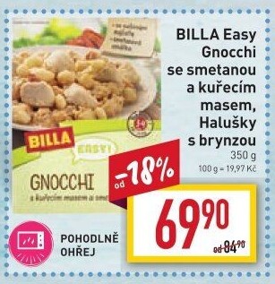 Gnocchi se smetanou a kuřecím masem Easy Billa