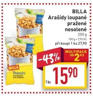Pražené arašídy Billa
