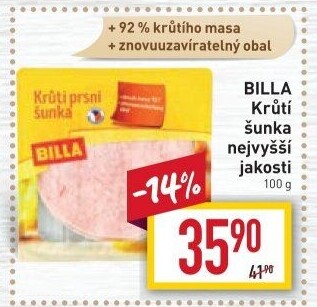 Šunka krůtí nejvyšší jakosti Billa