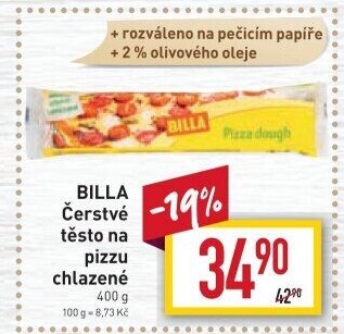 Těsto na pizzu Billa