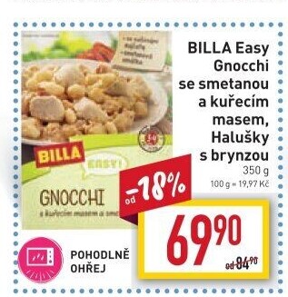 Gnocchi se smetanou a kuřecím masem Easy Billa
