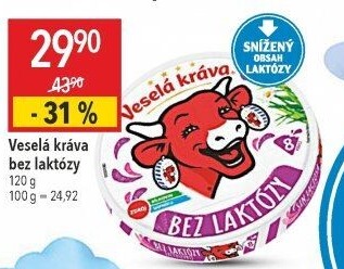 Sýr tavený bez laktózy Veselá kráva