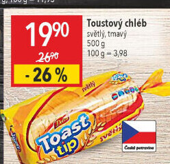 Toustový chléb Toast tip Delta