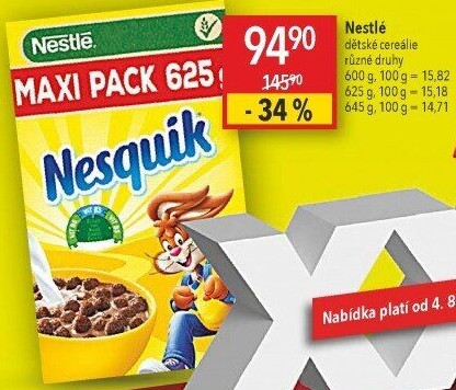 Cereálie Nesquik Nestlé