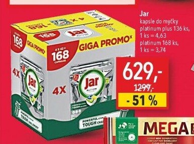 Kapsle do myčky Platinum Jar