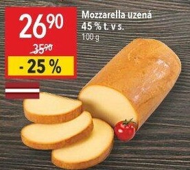 Sýr Mozzarella cihla uzená 45%