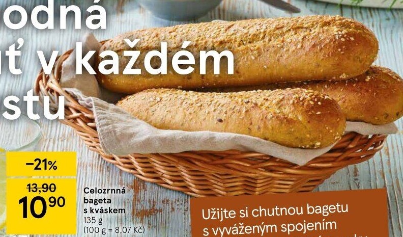 Bageta celozrnná