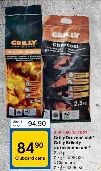 Brikety dřevěné Grilly