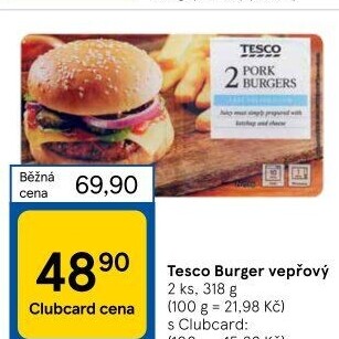 Burger vepřový Tesco