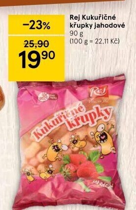 Křupky kukuřičné ochucené bez lepku Rej