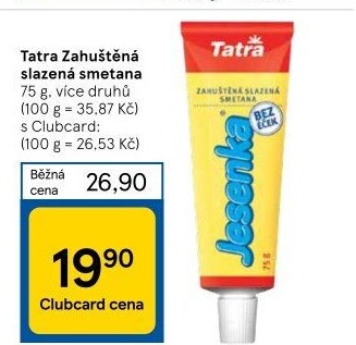 Mléko kondenzované slazené Tatra