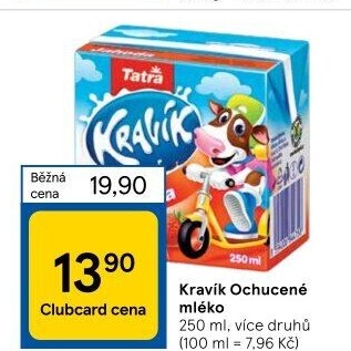 Nápoj mléko ochucené Kravík Tatra