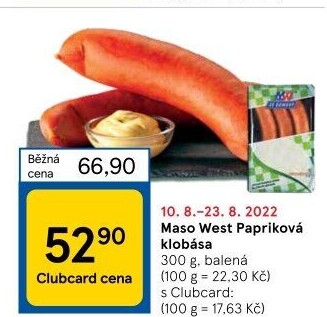 Papriková klobása Maso West