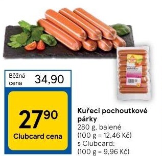 Párky kuřecí pochoutkové Vodňanské kuře