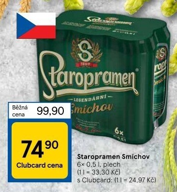 Pivo světlé výčepní 10° Smíchov Staropramen