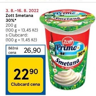 Smetana ke šlehání Primo Zott
