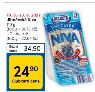 Sýr Niva Jihočeská 50% Madeta