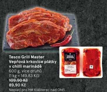Vepřová krkovice marinovaná Grill Master Tesco