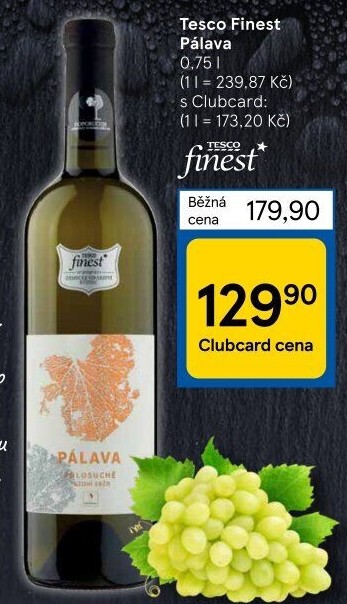 Víno Pálava Tesco Finest - pozdní sběr