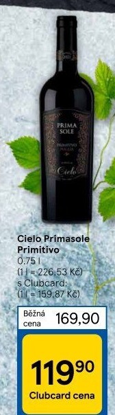 Víno Primitivo Primasole Cielo