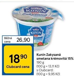 Zakysaná smetana krémovitá Kunín 15%