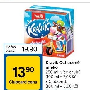 Nápoj mléko ochucené Kravík Tatra