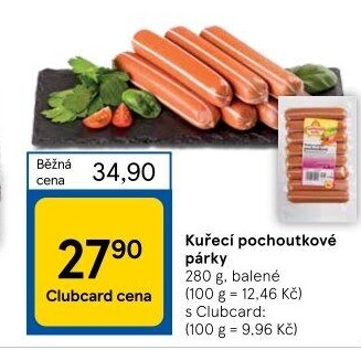 Párky kuřecí pochoutkové Vodňanské kuře