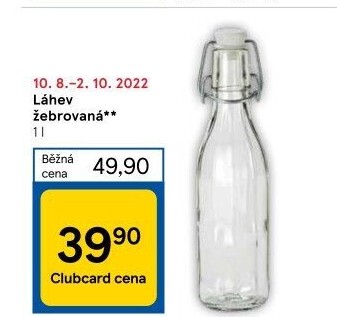 Skleněná láhev s patentním uzávěrem