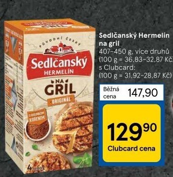 Sýr Hermelín na gril Sedlčanský