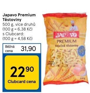Těstoviny Premium Japavo