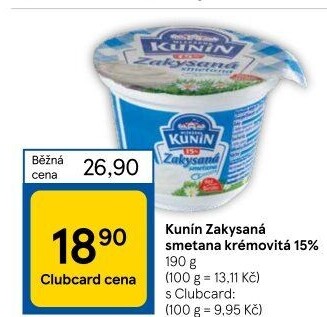Zakysaná smetana krémovitá Kunín 15%