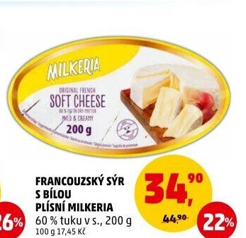 Francouzský sýr s bílou plísní Milkeria